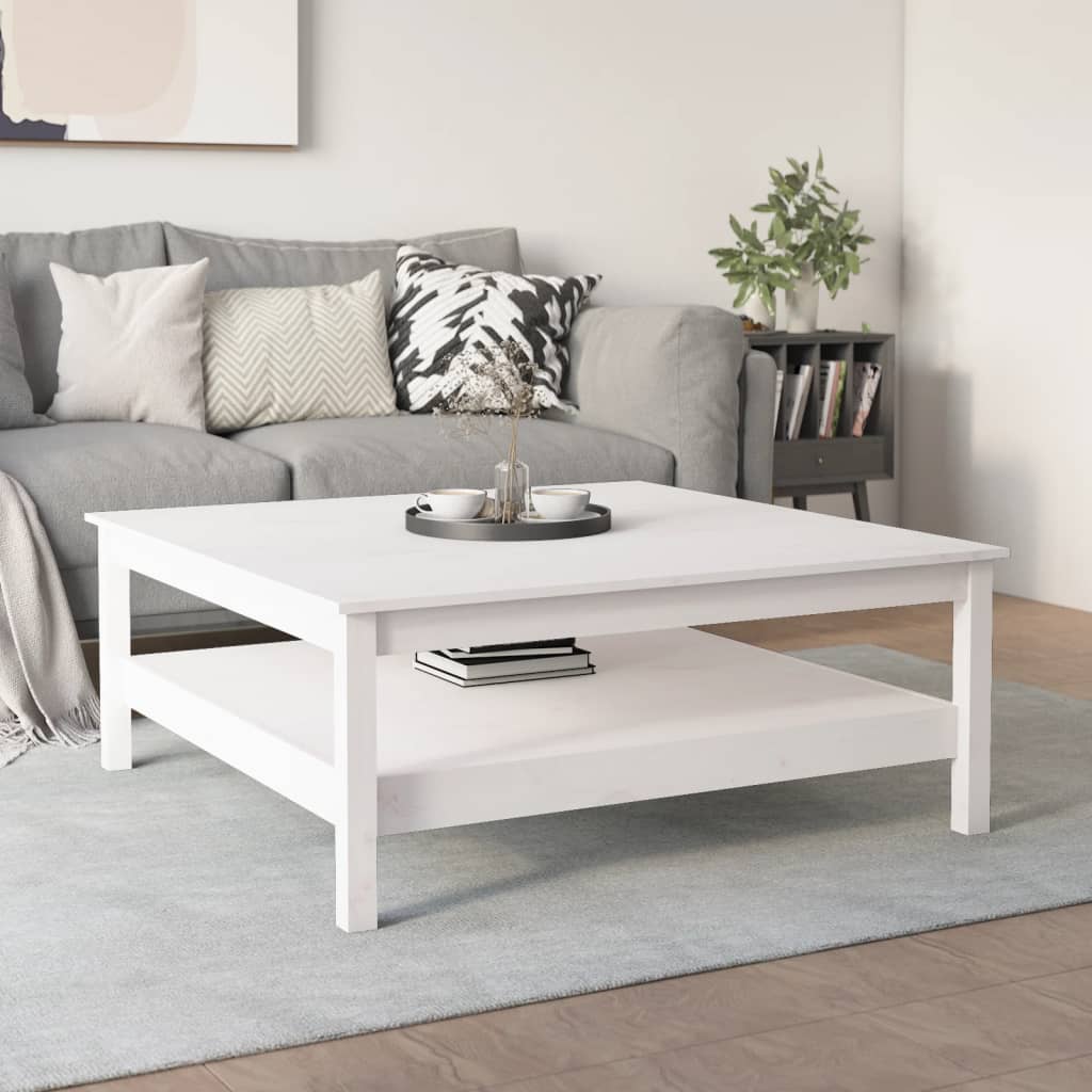 Salontafel Massief Grenenhout 100 x 100 x 40 cm Wit