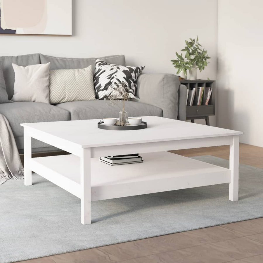 Salontafel Massief Grenenhout 100 x 100 x 40 cm Wit