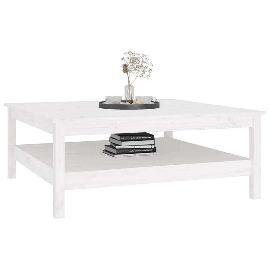 Salontafel Massief Grenenhout 100 x 100 x 40 cm Wit
