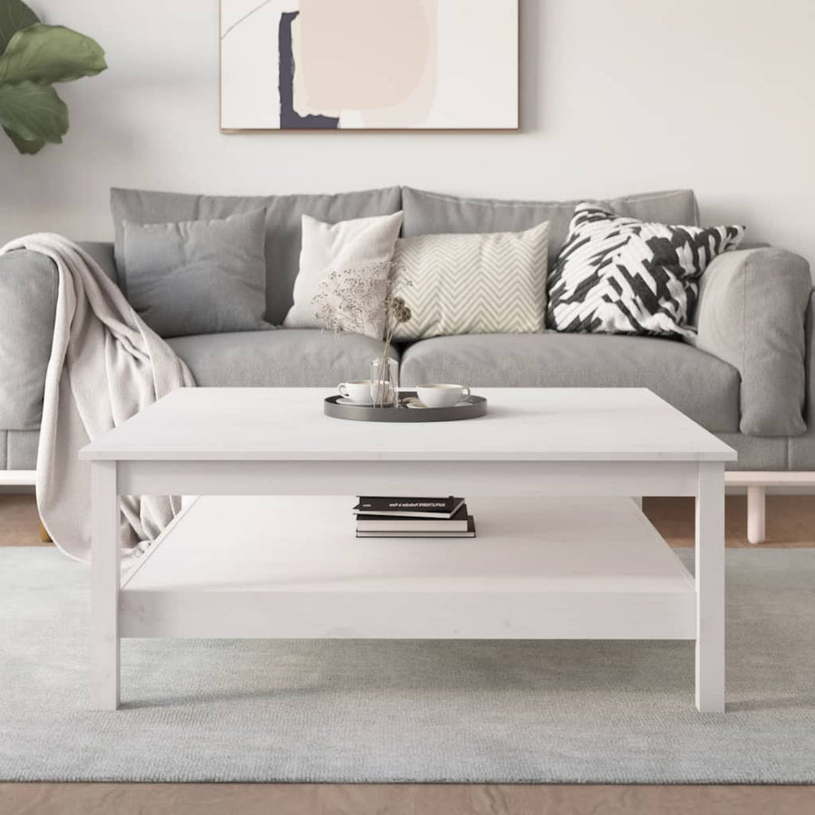 Salontafel Massief Grenenhout 100 x 100 x 40 cm Wit