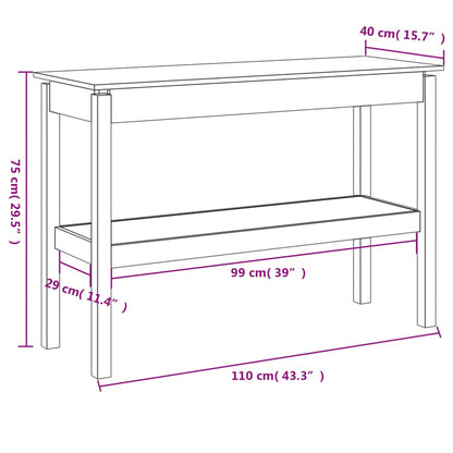 Wandtafel 110X40X75 Cm Massief Grenenhout Wit