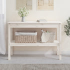 Console table 110x40x75 cm solid pine wood white