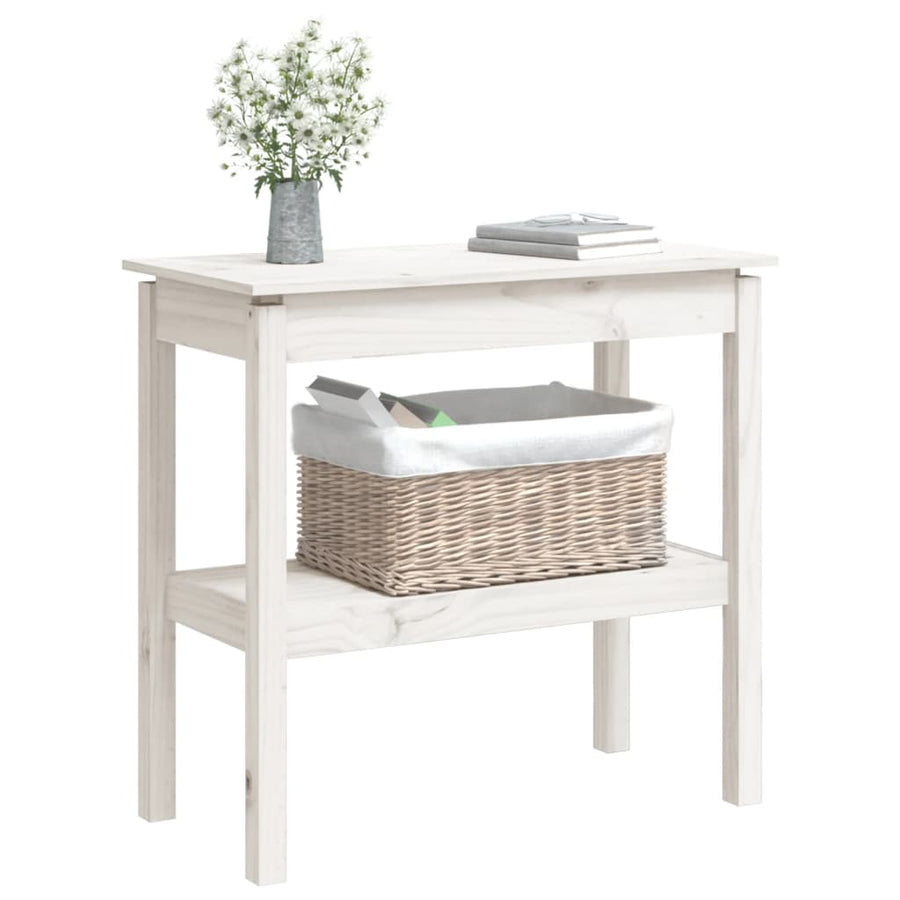 Wandtafel 80X40X75 Cm Massief Grenenhout Wit