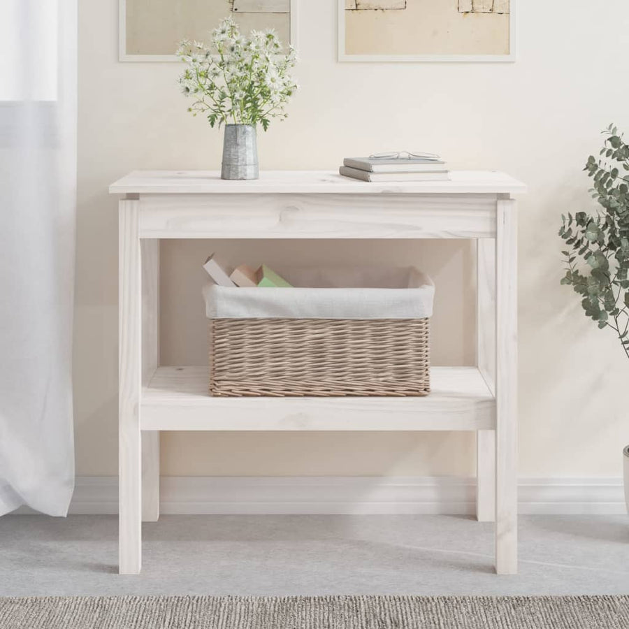 Wandtafel 80X40X75 Cm Massief Grenenhout Wit