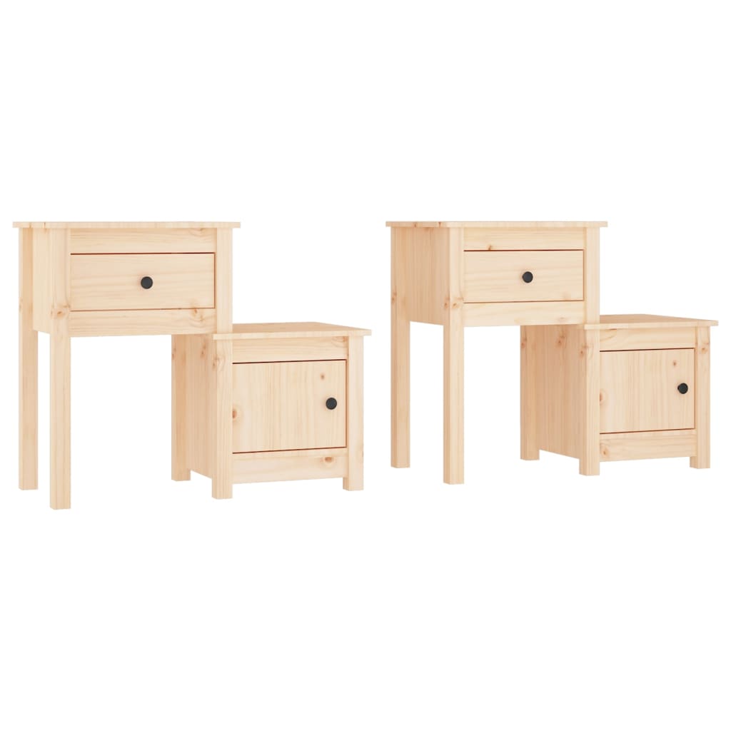 Nachtkastjes 2 St 79,5X38X65,5 Cm Massief Grenenhout