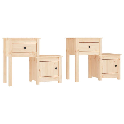 Nachtkastjes 2 St 79,5X38X65,5 Cm Massief Grenenhout
