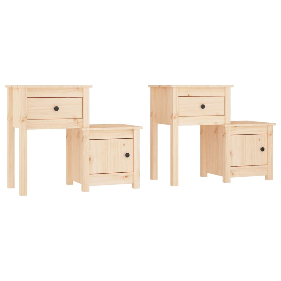 Nachtkastjes 2 St 79,5X38X65,5 Cm Massief Grenenhout