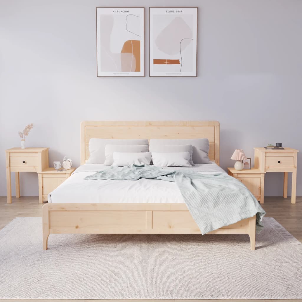 Nachtkastjes 2 St 79,5X38X65,5 Cm Massief Grenenhout