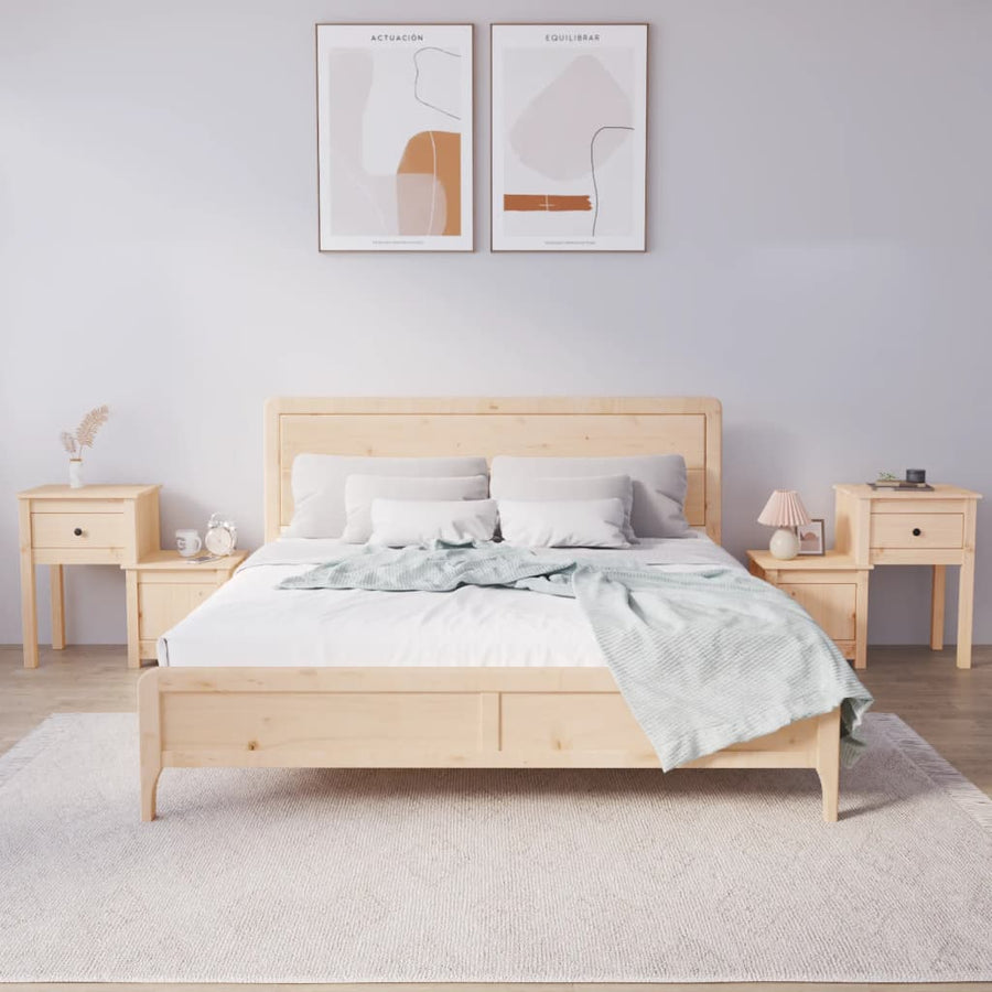 Nachtkastjes 2 St 79,5X38X65,5 Cm Massief Grenenhout