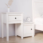 Nachtkastje 79,5x38x65,5 cm massief grenenhout wit
