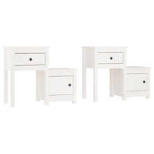 Nachtkastjes 2 St 79,5X38X65,5 Cm Massief Grenenhout Wit