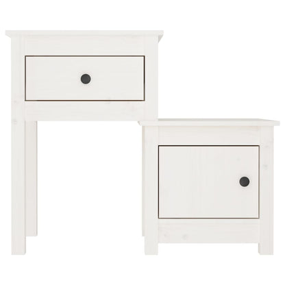 Nachtkastjes 2 St 79,5X38X65,5 Cm Massief Grenenhout Wit