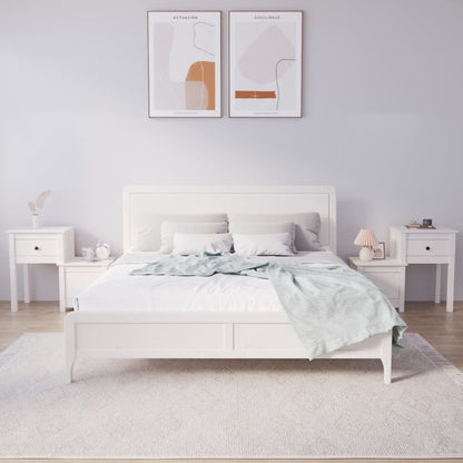 Nachtkastjes 2 St 79,5X38X65,5 Cm Massief Grenenhout Wit