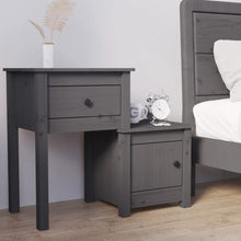 Nachtkastje 79,5X38X65,5 Cm Massief Grenenhout Grijs