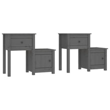 Nachtkastjes 2 St 79,5X38X65,5 Cm Massief Grenenhout Grijs