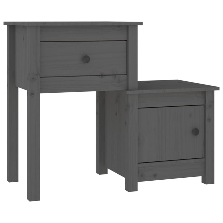 Nachtkastjes 2 St 79,5X38X65,5 Cm Massief Grenenhout Grijs