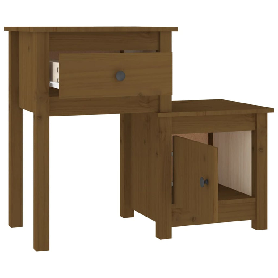 Nachtkastje 79,5X38X65,5 Cm Massief Grenenhout Honingbruin