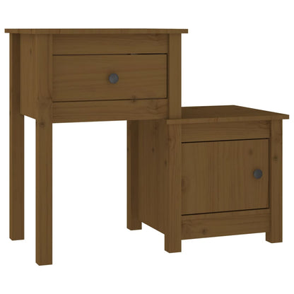 Nachtkastjes 2 St 79,5X38X65,5 Cm Grenenhout Honingbruin