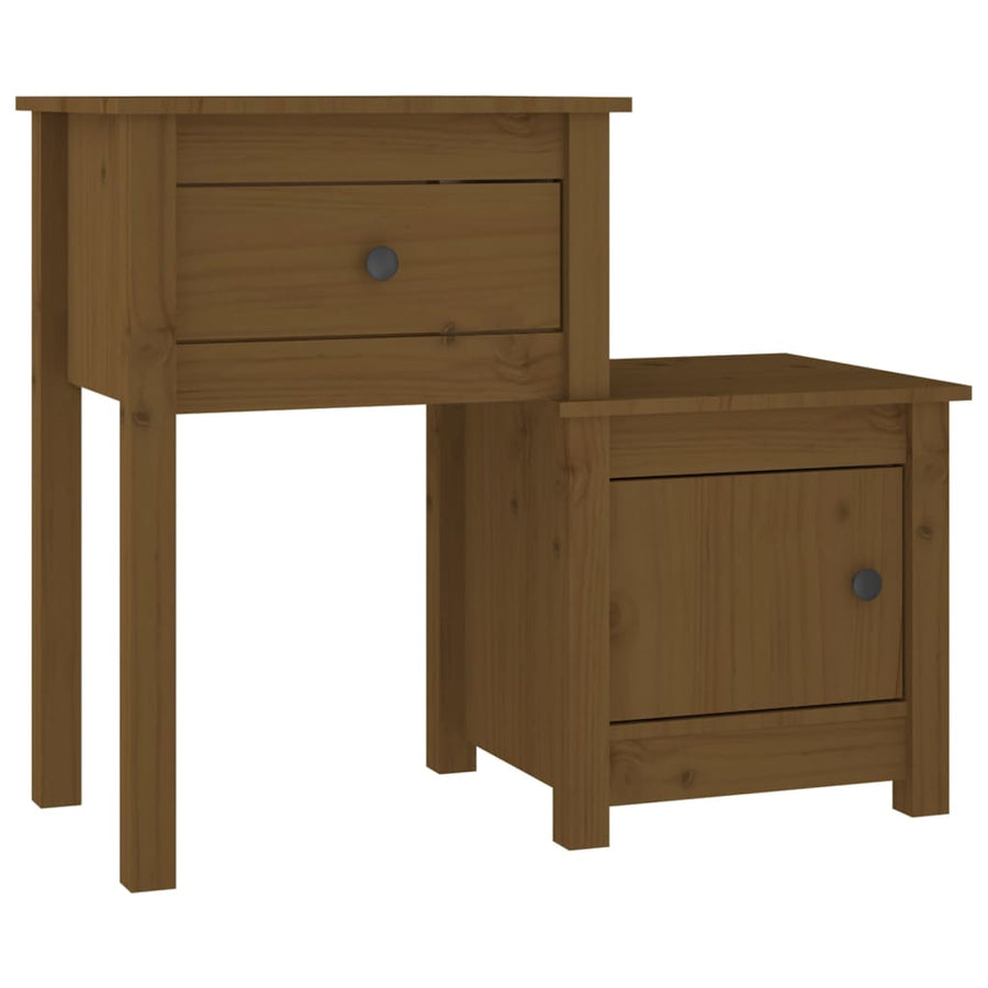 Nachtkastjes 2 St 79,5X38X65,5 Cm Grenenhout Honingbruin