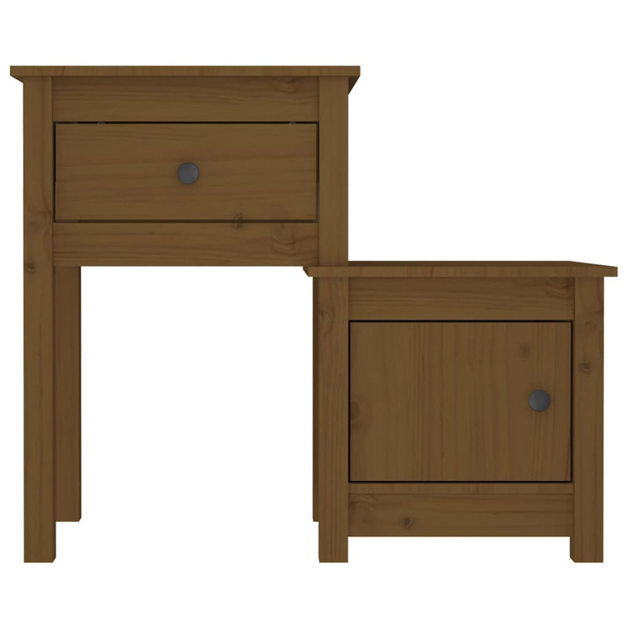 Nachtkastjes 2 St 79,5X38X65,5 Cm Grenenhout Honingbruin