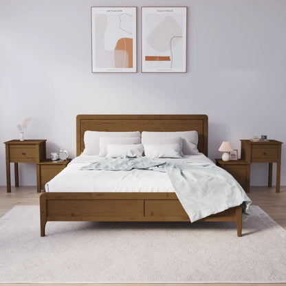 Nachtkastjes 2 St 79,5X38X65,5 Cm Grenenhout Honingbruin