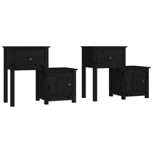Nachtkastjes 2 St 79,5X38X65,5 Cm Massief Grenenhout Zwart