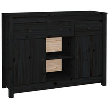 Dressoir 100X35X74,5 Cm Massief Grenenhout Zwart
