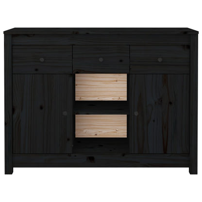 Dressoir 100X35X74,5 Cm Massief Grenenhout Zwart