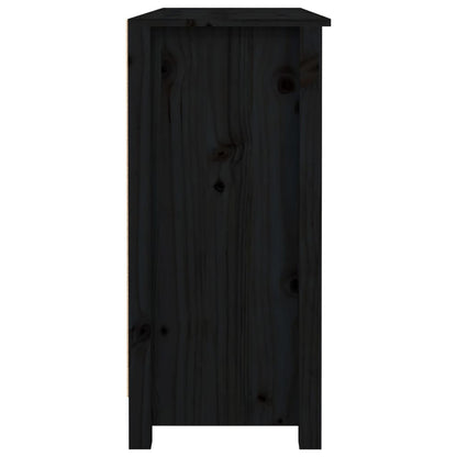 Dressoir 100X35X74,5 Cm Massief Grenenhout Zwart