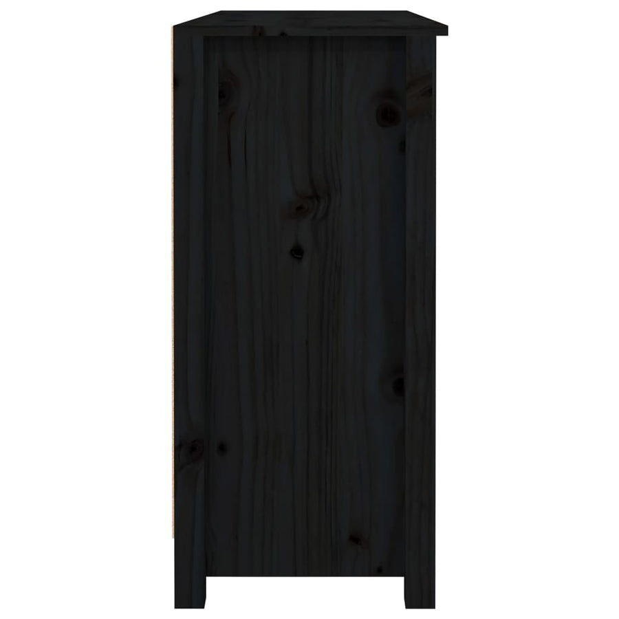 Dressoir 100X35X74,5 Cm Massief Grenenhout Zwart