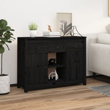 Dressoir 100X35X74,5 Cm Massief Grenenhout Zwart