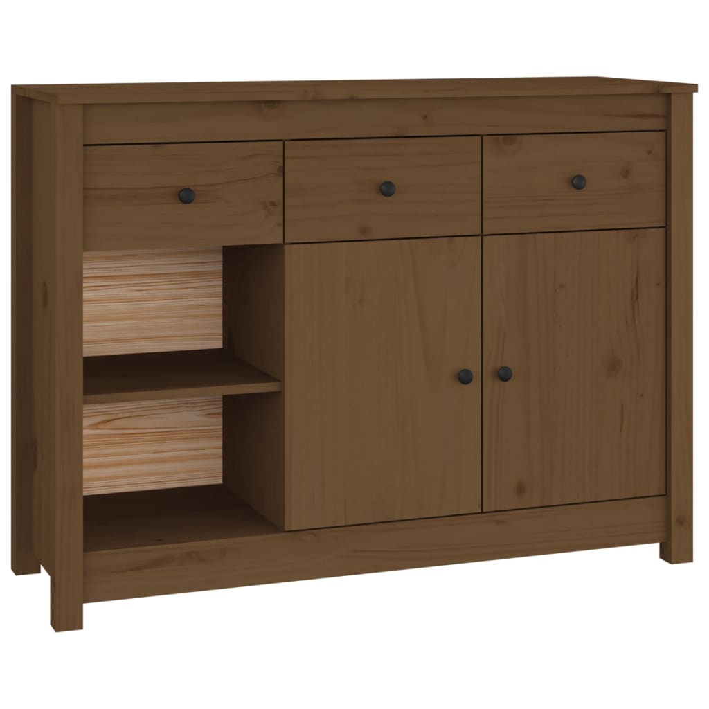 Dressoir 100X35X74 Cm Massief Grenenhout Honingbruin