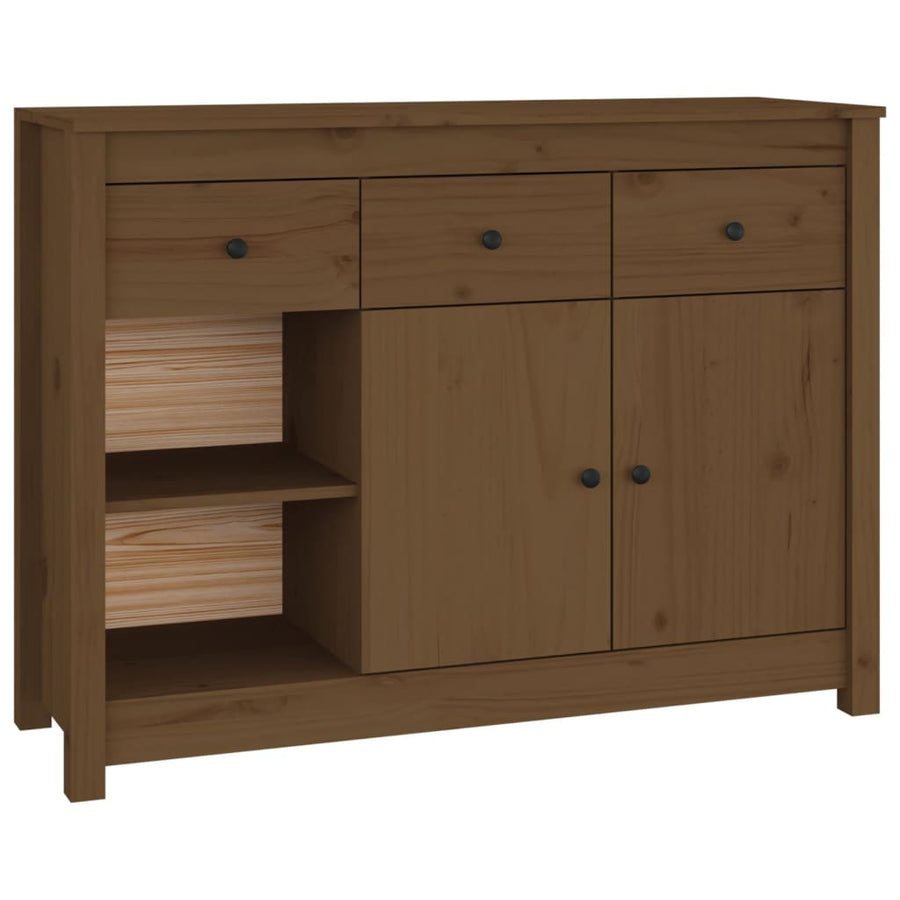 Dressoir 100X35X74 Cm Massief Grenenhout Honingbruin