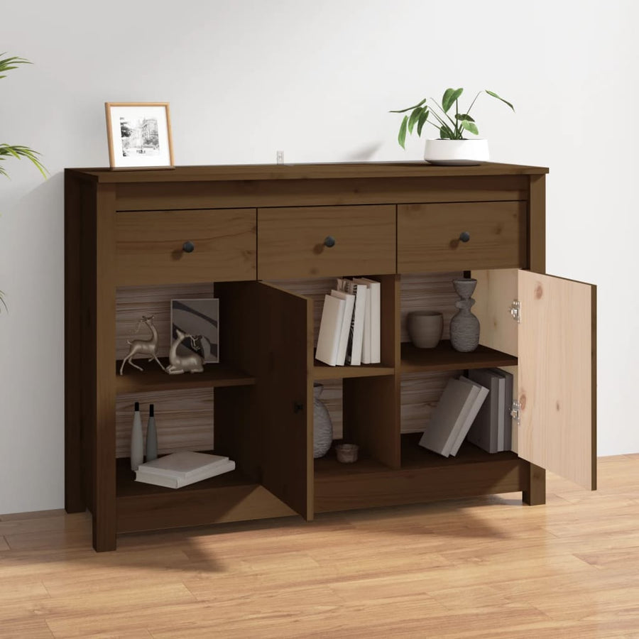 Dressoir 100X35X74 Cm Massief Grenenhout Honingbruin