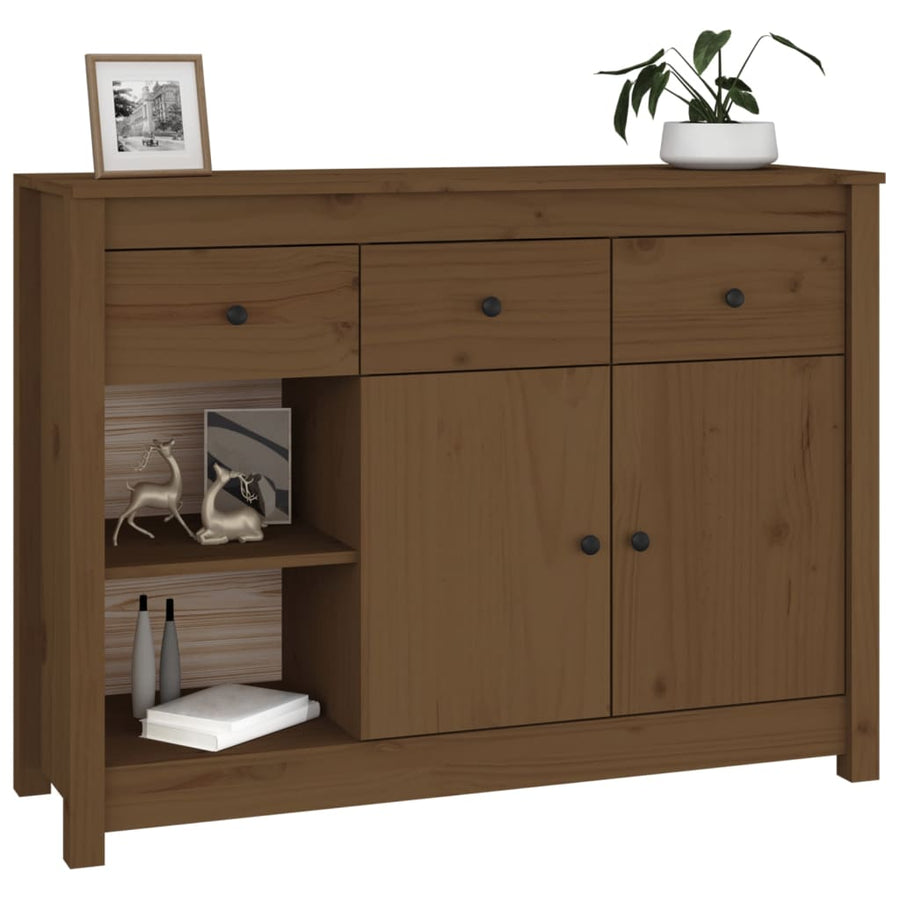 Dressoir 100X35X74 Cm Massief Grenenhout Honingbruin