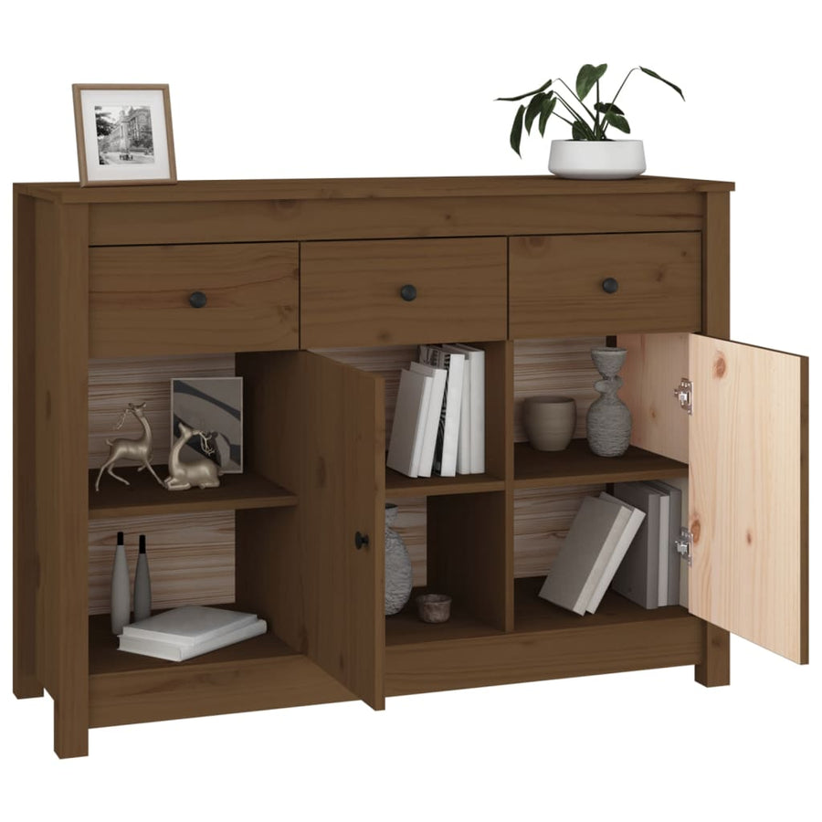 Dressoir 100X35X74 Cm Massief Grenenhout Honingbruin