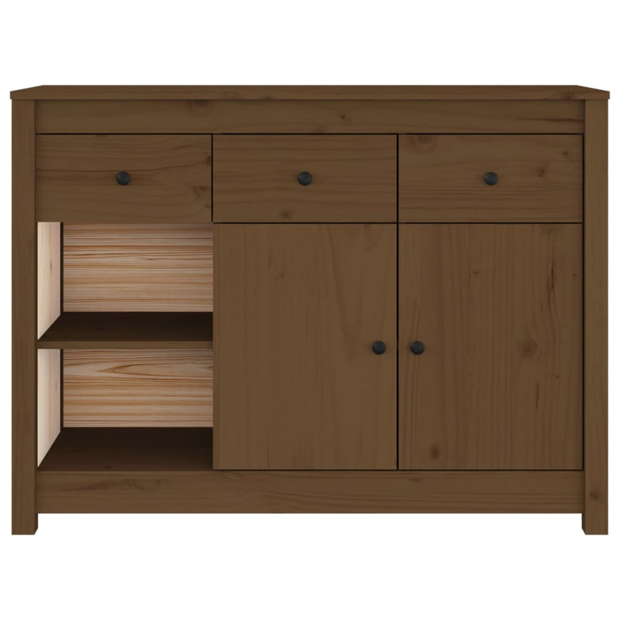Dressoir 100X35X74 Cm Massief Grenenhout Honingbruin