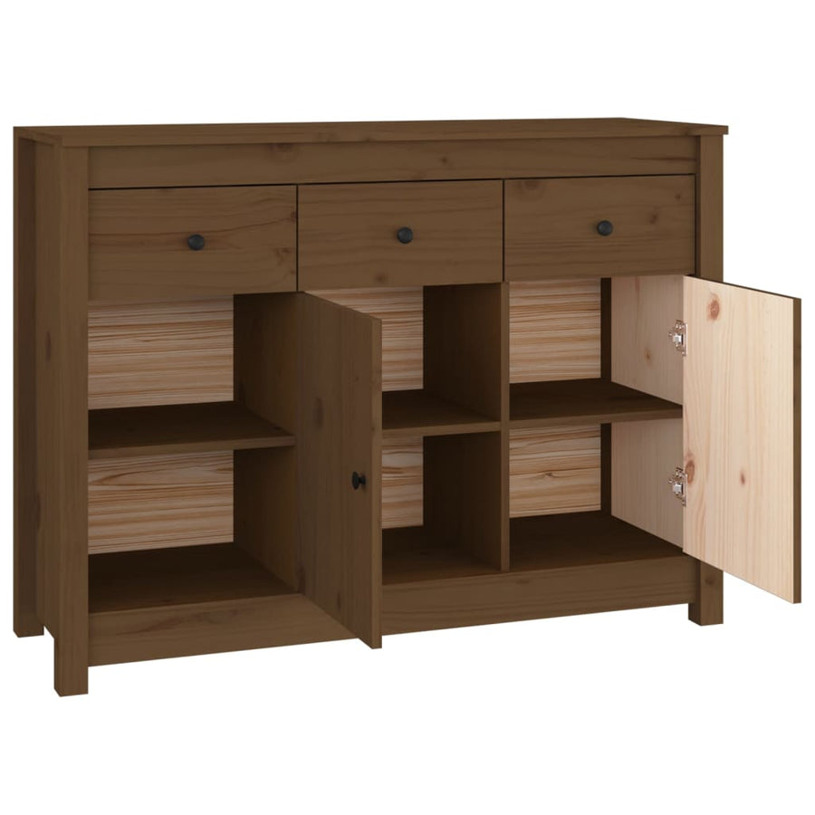 Dressoir 100X35X74 Cm Massief Grenenhout Honingbruin