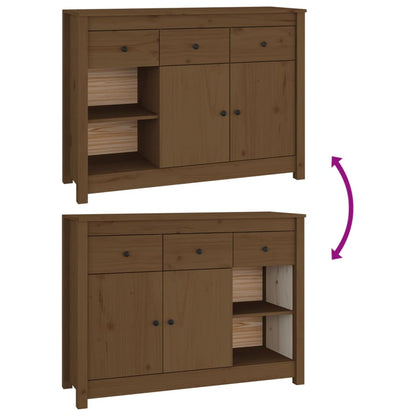 Dressoir 100X35X74 Cm Massief Grenenhout Honingbruin