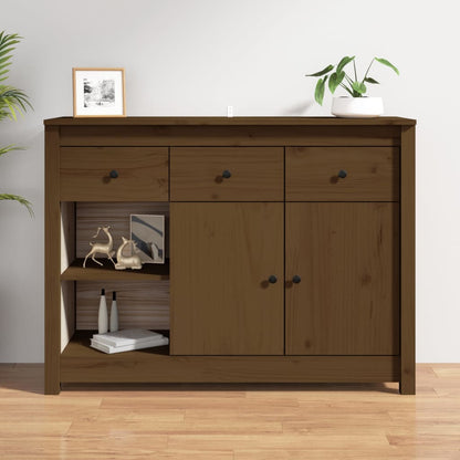Dressoir 100X35X74 Cm Massief Grenenhout Honingbruin
