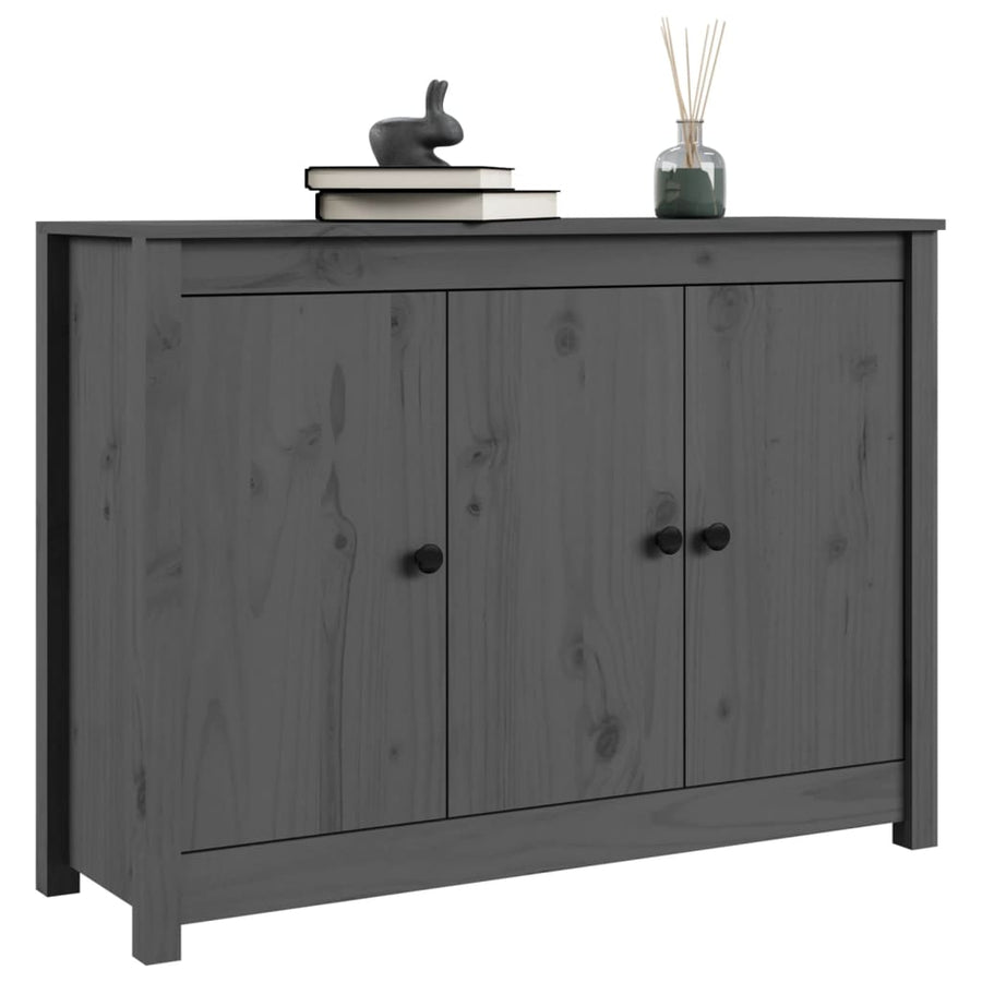 Dressoir 100X35X74 Cm Massief Grenenhout Grijs