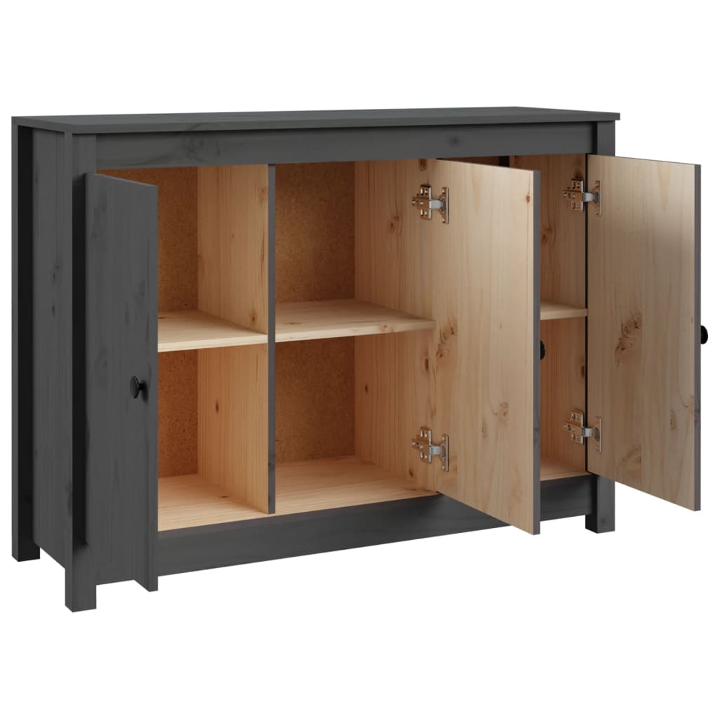 Dressoir 100X35X74 Cm Massief Grenenhout Grijs