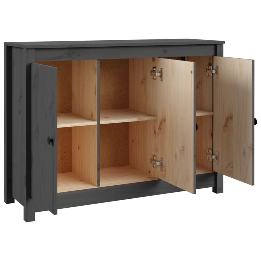 Dressoir 100X35X74 Cm Massief Grenenhout Grijs