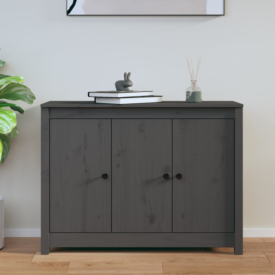 Dressoir 100X35X74 Cm Massief Grenenhout Grijs