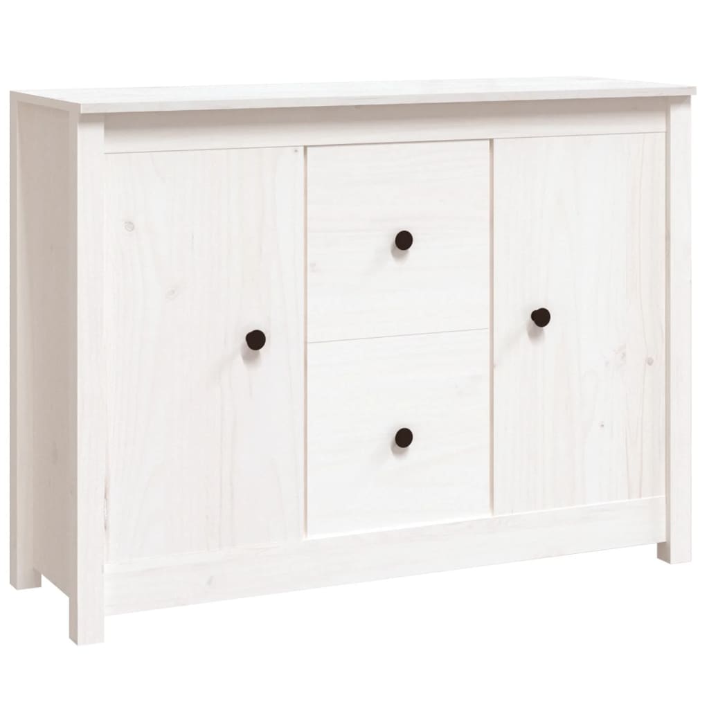Dressoir 100X35X74 Cm Massief Grenenhout Wit