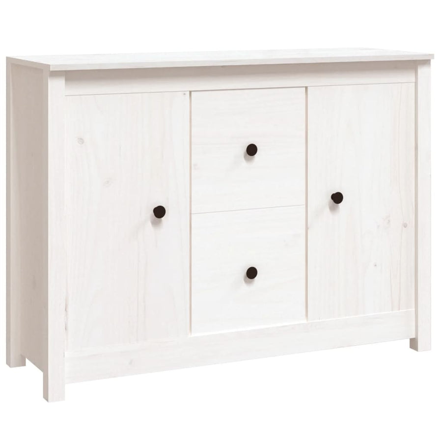 Dressoir 100X35X74 Cm Massief Grenenhout Wit