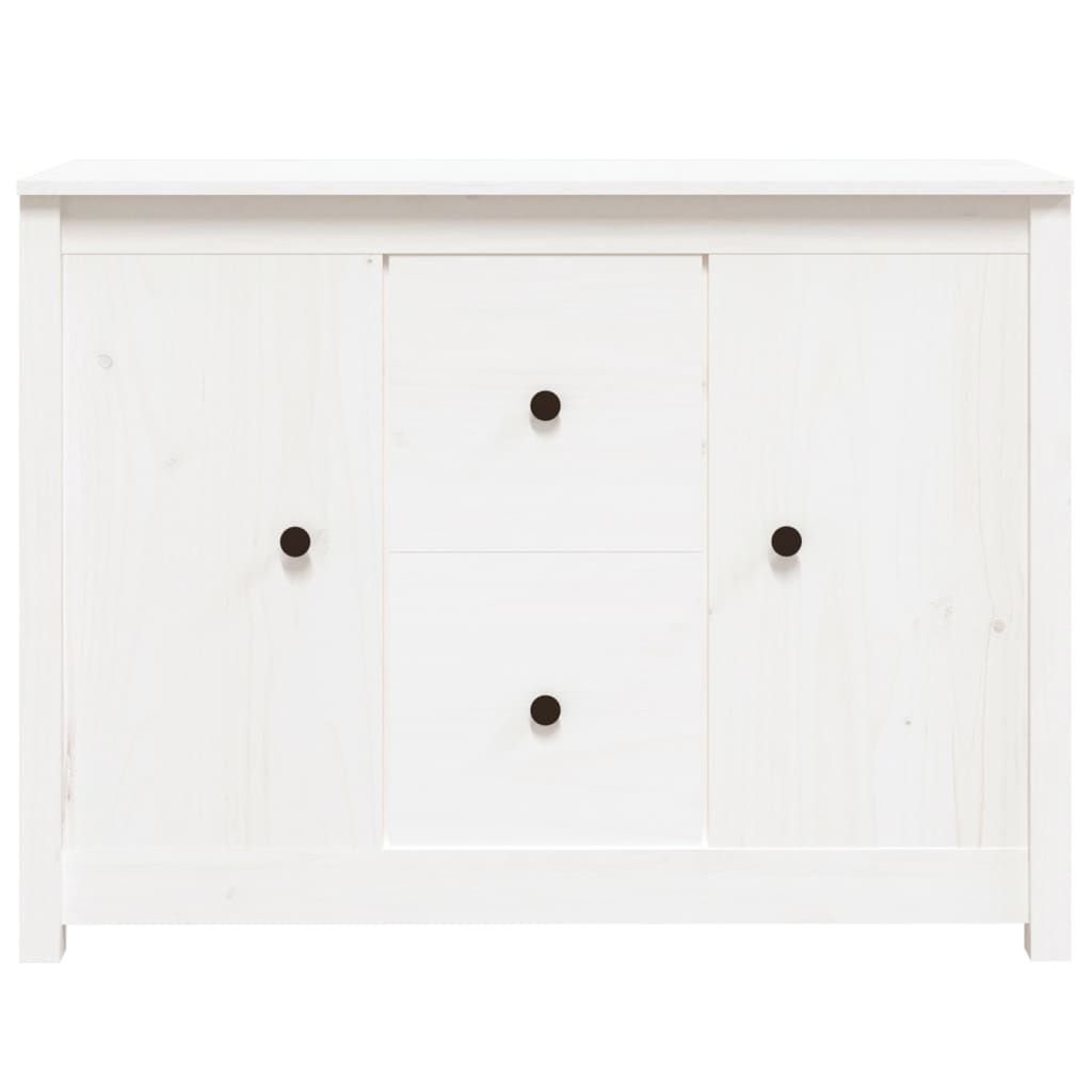 Dressoir 100X35X74 Cm Massief Grenenhout Wit