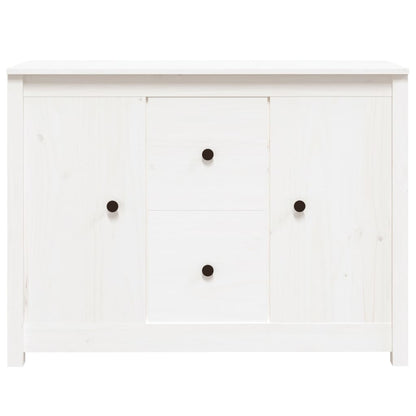 Dressoir 100X35X74 Cm Massief Grenenhout Wit