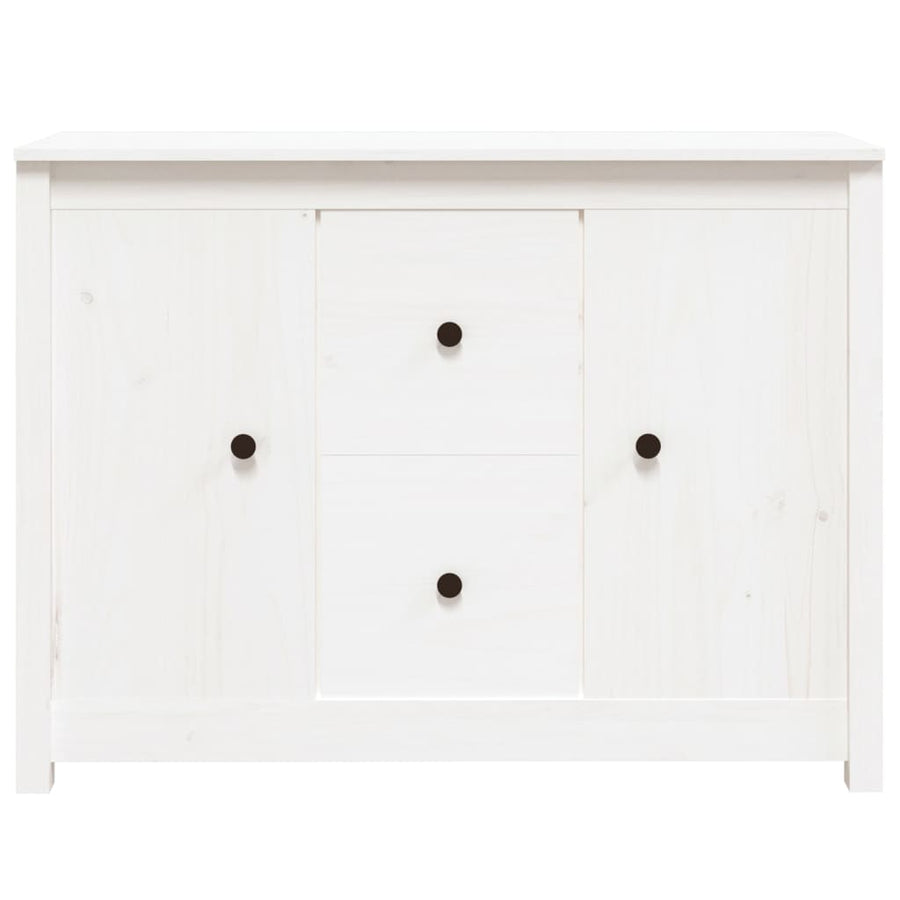 Dressoir 100X35X74 Cm Massief Grenenhout Wit