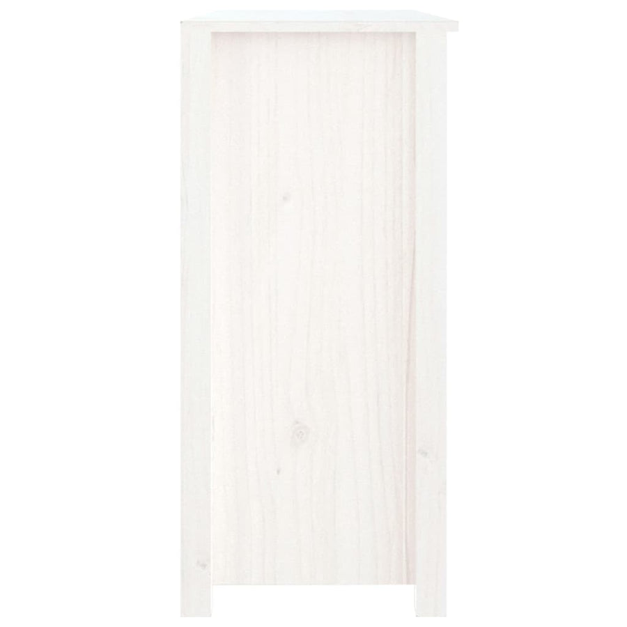Dressoir 100X35X74 Cm Massief Grenenhout Wit